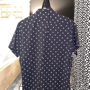 Mens Medium Express shirt sleeve button down shirt
